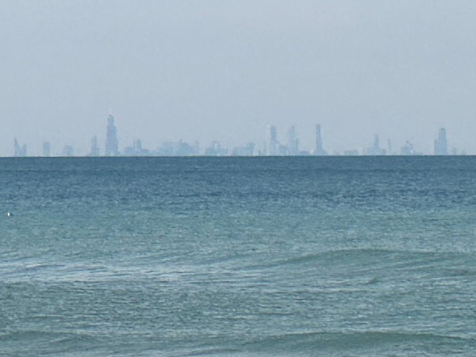 Chicago skyline across Lake Michigan