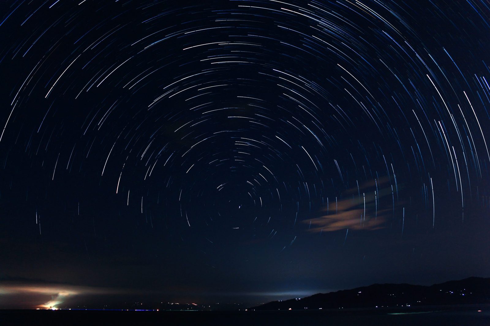Star trails over the two hemispheres